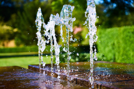 Wasserspiel aus Kortenstahl