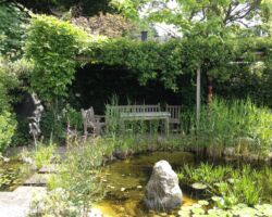 Gartenteich Gartenteich mit Pergola